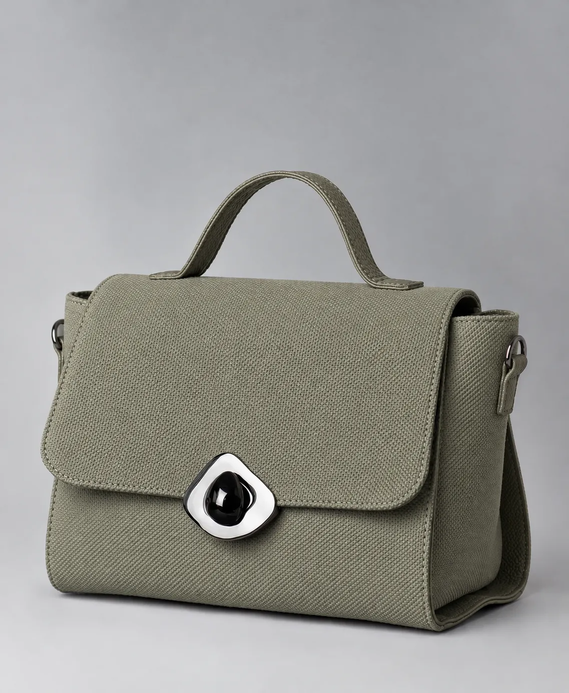 Bag Aesthetic verde com fecho redondo