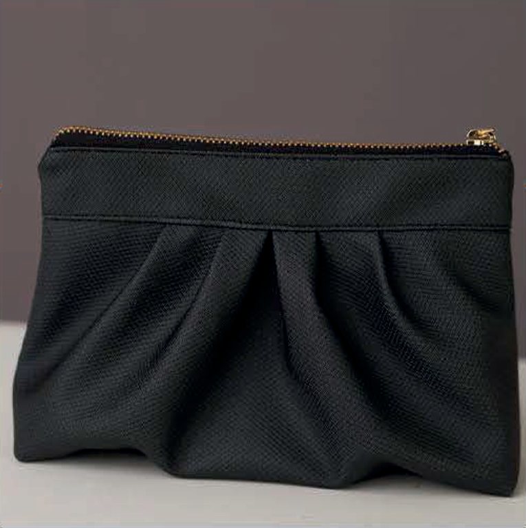 Bolsa preta franzida